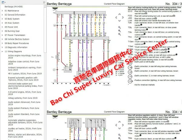 Bentley Bentayga FlyingSpur Continental Mulsanne Workshop Service Manual Wiring Diagram photo-5
