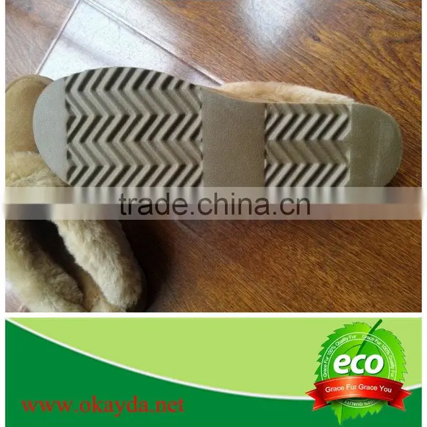 Women's Backless Sheepskin Slippers photo-5