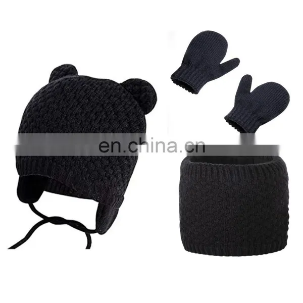 Children's Winter Warm Knit Hat Cute Glove Kids Caps Girls Boys Hand Protection Lovely Glove Baby Kids Girls Boys Gifts photo-2