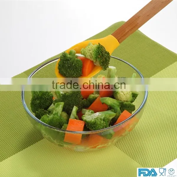 Colorful Big Size Kitchen Silicone Spoon With Wooden Handle in FDA LFGB Standard photo-2