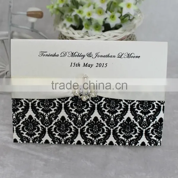Customized Nice Particular DIY Brooch Card Elegant Wedding Invitations photo-4