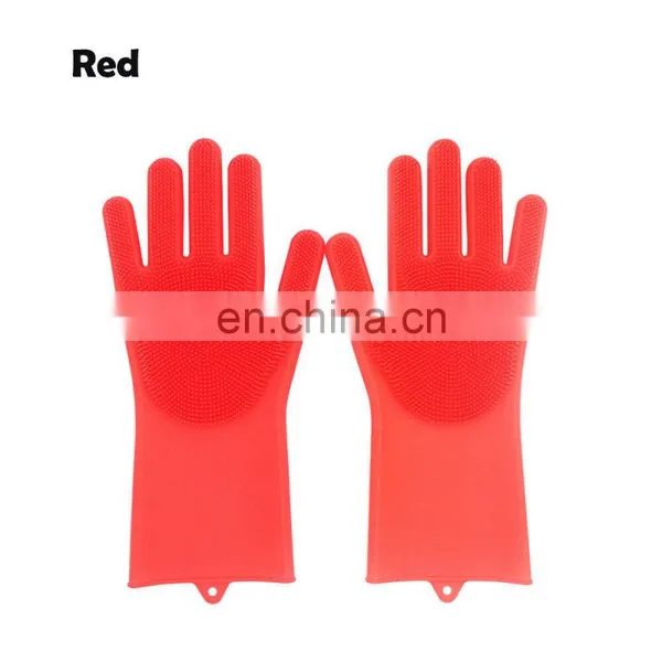Dishwashing GloveR Magic Silicone Scrubber Rubber Cleaning GloveRs For Kitchen Pet photo-2
