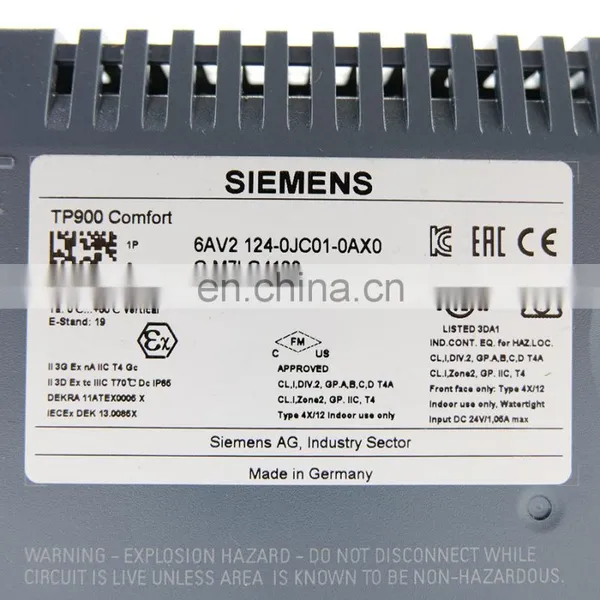 In Stock for Siemens SIMATIC HMI 6AV2124-0JC01-0AX0 TP900 Comfort Panel Siemens Touch Screen SIMATIC HMI photo-5