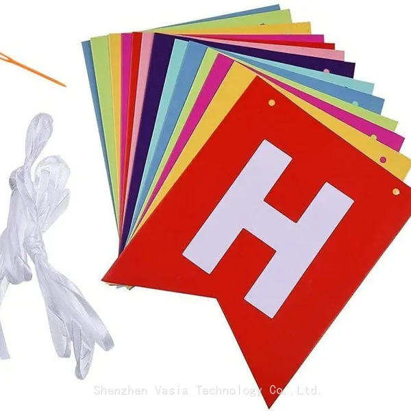 Hot Sale Happy Birthday Banners Fishtail Bronzing for Party Backdrop Scene Layout photo-4