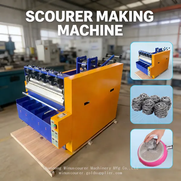 Home Cleaning Product Machinery 0.13MM Stainless Steel Wire Scourer Making Machine