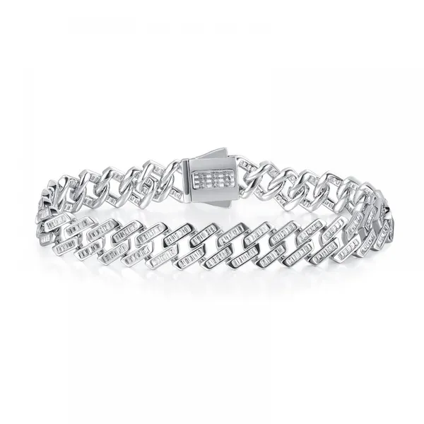 Width Bling CZ Miami Cuban Link Chain Bracelet Hip Hop Micro Pave 5A Clear Cubic Zirconia Cuban Jewelry For Men photo-5