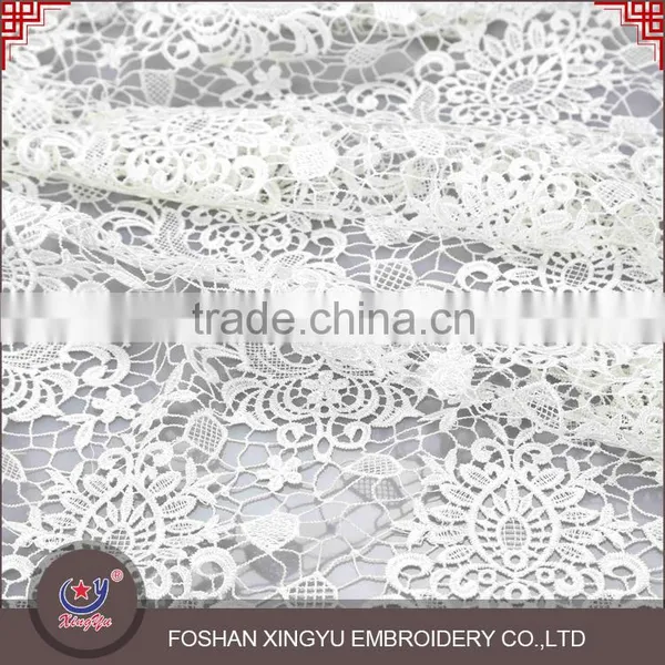 Top Quantity New Product Computerized White Embroidered Fabric With Cutwork Embroidery photo-2