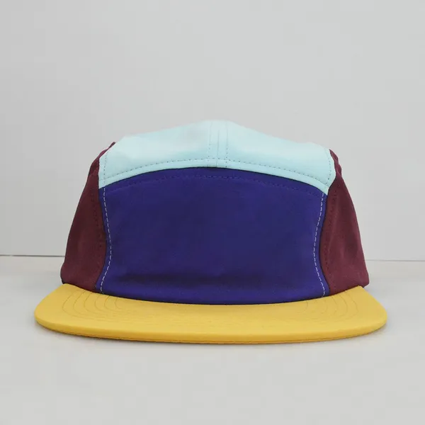 Gorra de camping personalizada de 5 paneles, gorra funcional para el exterior con etiqueta tejida, diseño impermeable y transpirable, gorra de senderismo unisex a granel