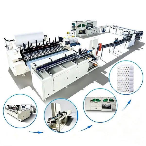 Automatic Toilet Paper Machinery Toilet Tissue Roll Manufacturing Cutting Rewinding Production Line Toilet Paper Making Machine