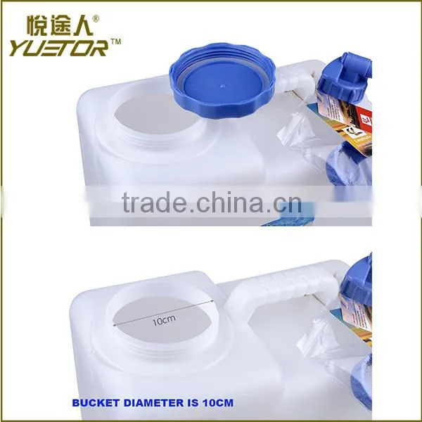 23L White+Blue Convenient Outdoor Square Plastic Water Container Bucket for Car Quality Choice photo-2