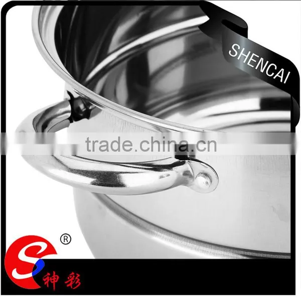 Stainless Steel Capsule Bottom 3layers High Steamer Pot With Glass Lid/ Kitchen Cookware photo-4