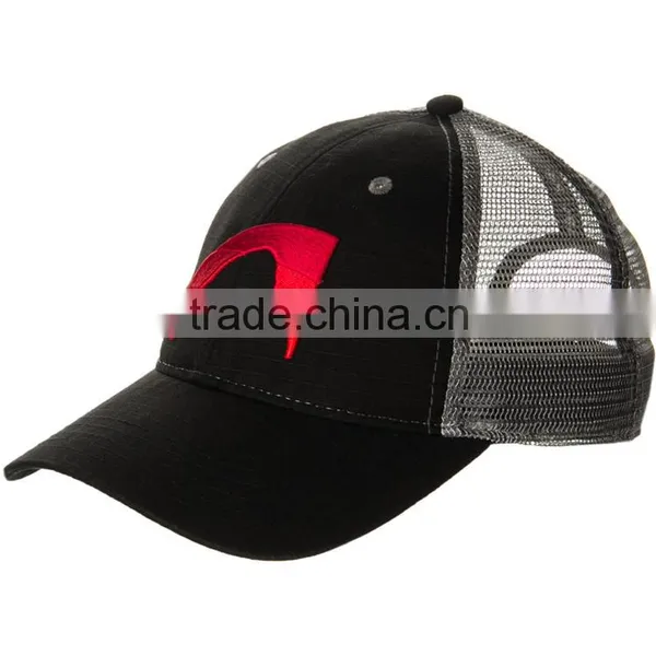 Wholesale Promotional Custom 100 Polyester 6 Panel Cheap Flat Brim Mesh Distressed Embroidery Patch Trucker Cap photo-2