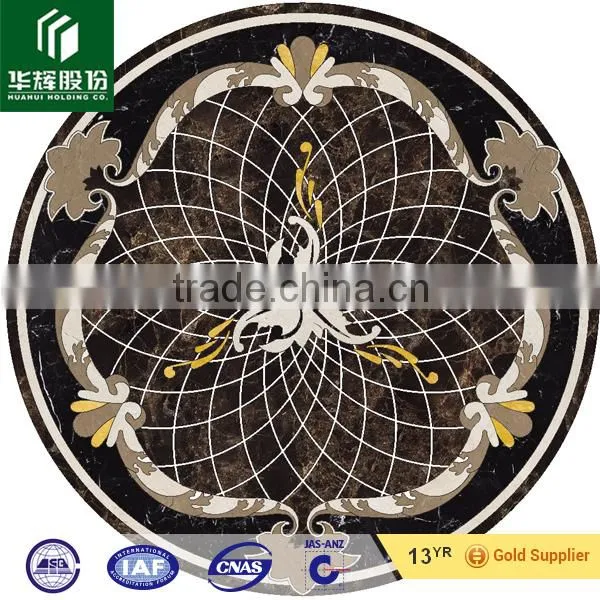 Black & Beige Mixed Water Jet Flooring for Modern Kitchen Design