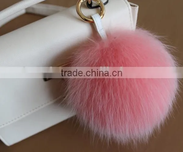 Direct Factory Wholesale Multi Colors Girls 100% Real Fox Fur Key Chain photo-4