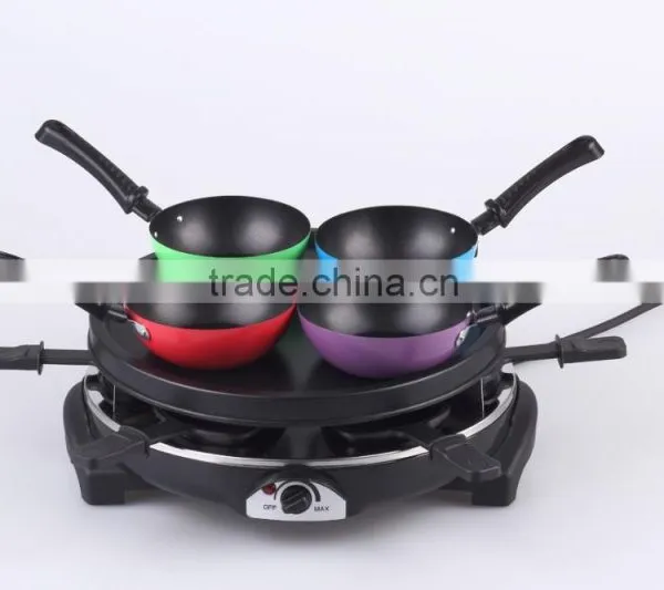 900W Raclette Grill With Temperature Thermostate For 6 Persons RG-206 WITH Stone Plate photo-2