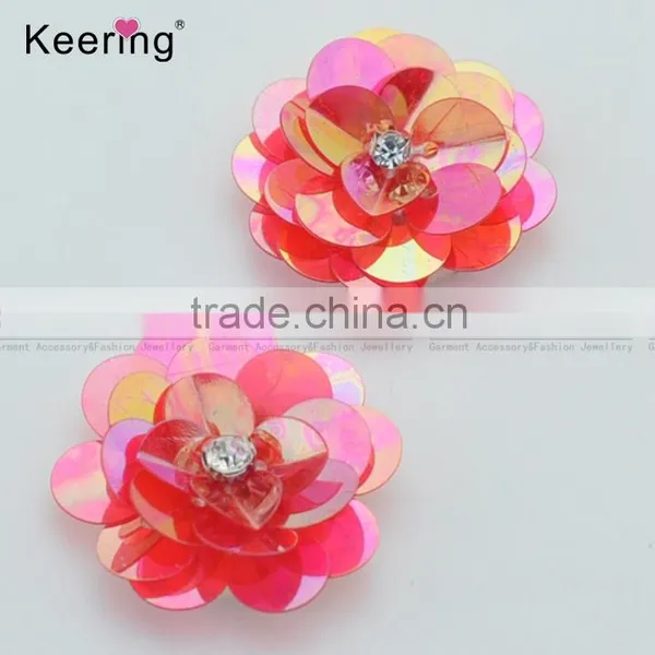 2017 New Red Sequin Flower Applique for Garments WPHB-079 Supplier's Choice photo-3