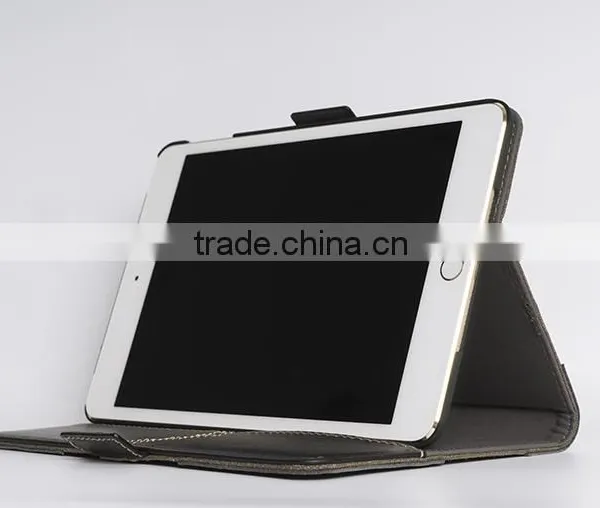 2016 Real Leather+Cavas Stitching Design Leather Case For IPad Mini 4 photo-3