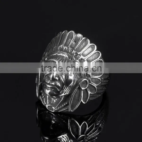 2016 Hot Selling Old Fashiones 316L Stainless Steel Indian Ring for Souvenir photo-2