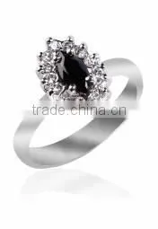 Black Marquise Shaped 925 Sterling Silver