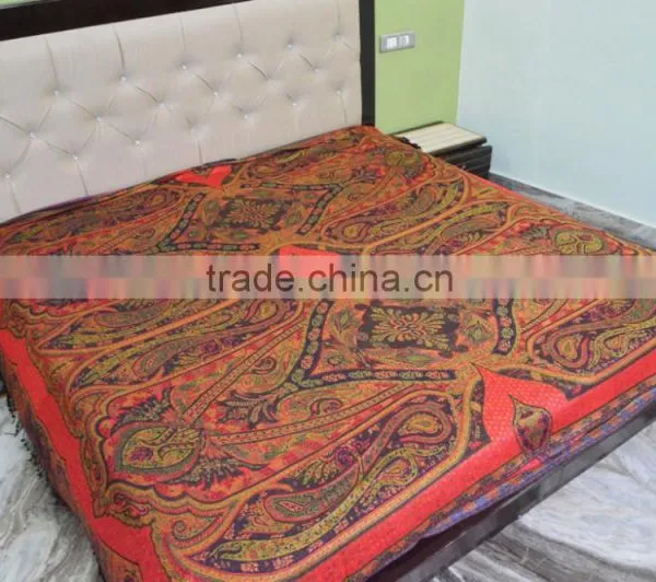 Elegant Paisley Tapestry Indian Wall Hanging Bedspread Tentures Copriletto Uberwurf Cubrecana photo-5