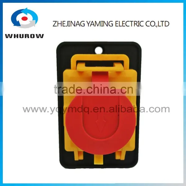 Ignition Momentary Press Push Button Switch YCZ4-A Emergency Stop 7 Pin IP55 Protective Cover On Off Red Green Sign Brass Feet photo-3