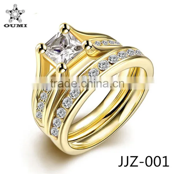 Wholesale Factory 2016 Trendy New Zircon Diamond Gold Rings Designs for Women Quality Choice