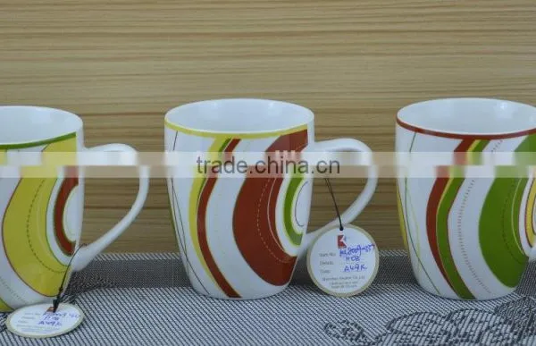 11OZ Flower Design With Colorful Decal Print Tea Cups, Shiny Surface Porcelain Mug, KL5016-335 photo-5