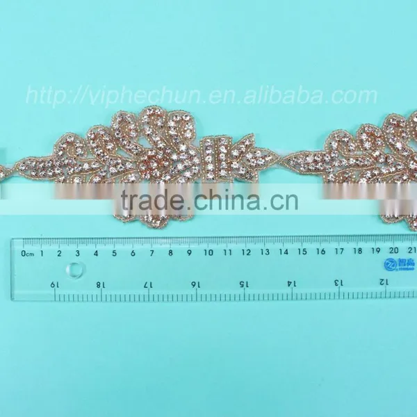 HC4752-1 Hechun Hot Fix Garments Fashion Beaded Lace Trim photo-4