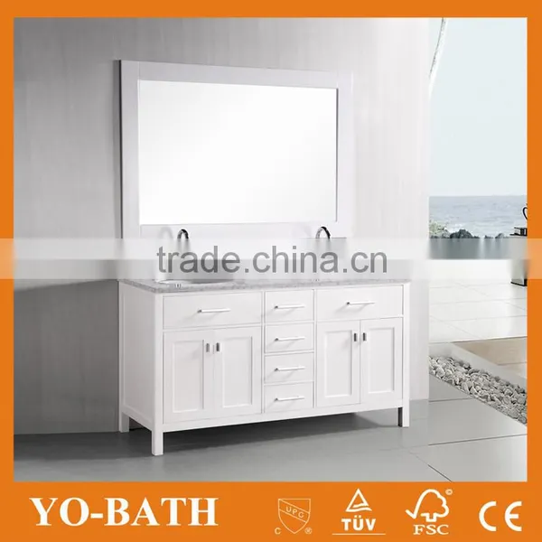 2015 Factory Double Sink Used Bathroom Vanity Cabinet With Marble Countertop Most Popular photo-4