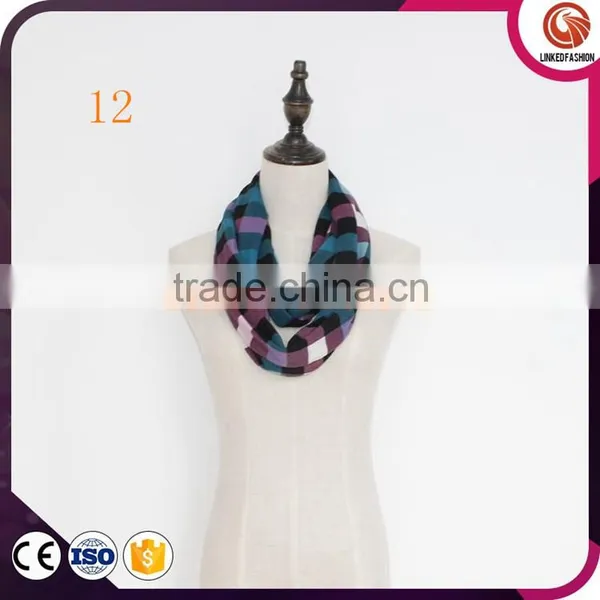 Wholesale Stripe Infinity Scarf Fleece Snood Custom Scarf Soft Polar Plush Soft Infinity Scarf photo-5