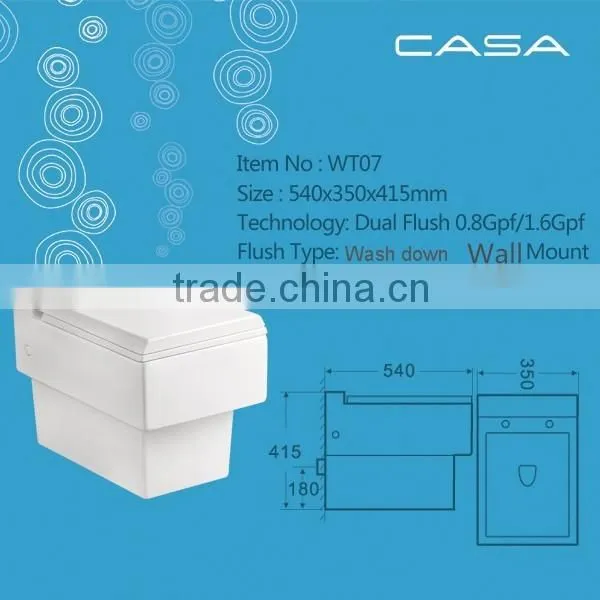 Square Wall Hung Wholesale Toilet Manufacturer