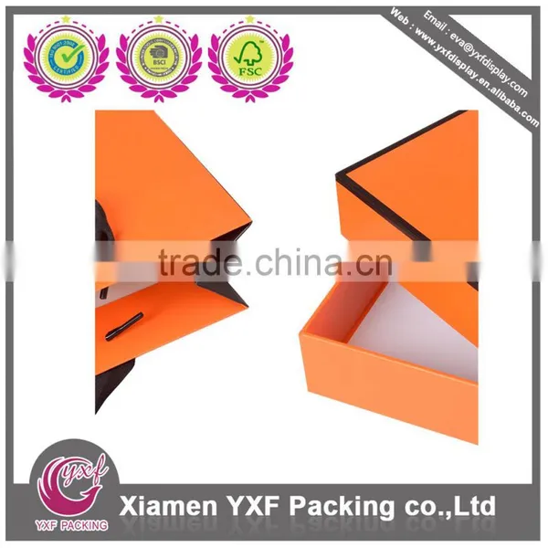 Orange Lid and Base Paper Box for Scarf Packaging photo-3