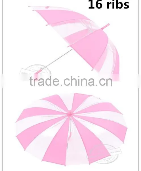 Auto Open Transparent Straight Umbrella Cheap Umbrella for Girl