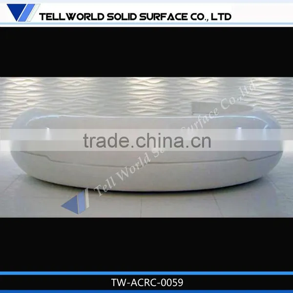 Elegant Attractive Glossy Marble Executive Modern Office Reception Desk Design photo-5