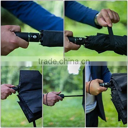 Top Quality Windproof Automatic Open and Close 3 Fold Umbrella photo-2