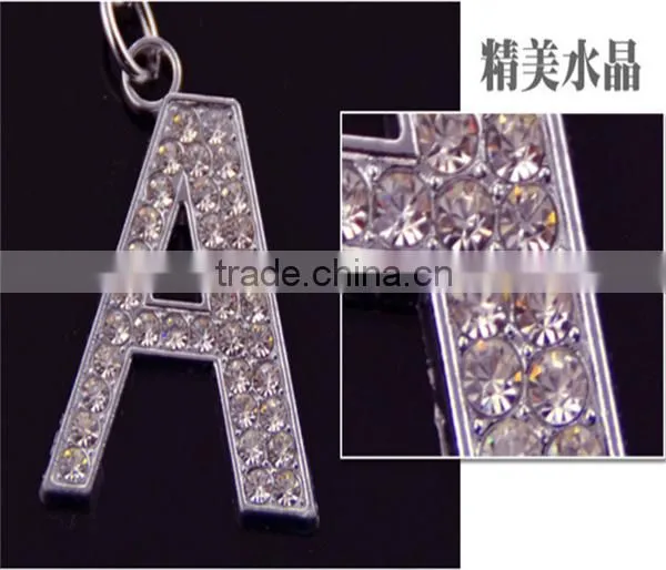 Joalheria From A to Z Fashion Letter Keychain Ring Creative Alphabet Jewelry photo-3