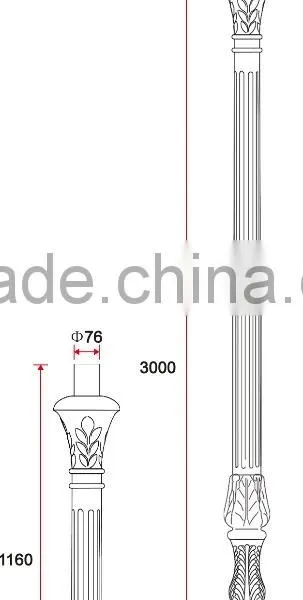 B034-1 Outdoor Lighting Antique Cast Aluminum Lamp Post photo-3