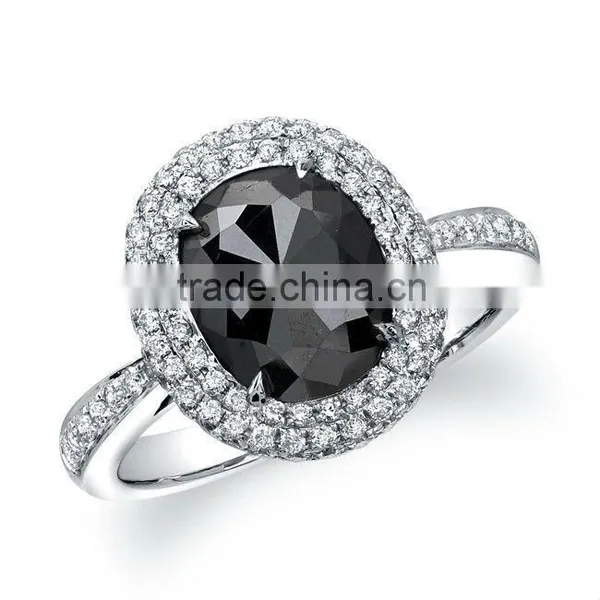 Natural Black Diamond Ring In All Sizes and Custom Desingns photo-2