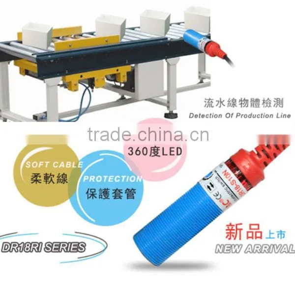 M18 5m Sensing Range 12-24v dc Through-beam NPN NO Photoelectric Sensor photo-3