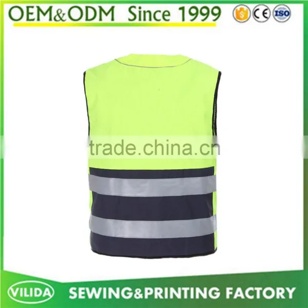 OEM Service Unisex Breathable Adults Jackets Yellow High Visibility Reflective Safety Vest photo-2