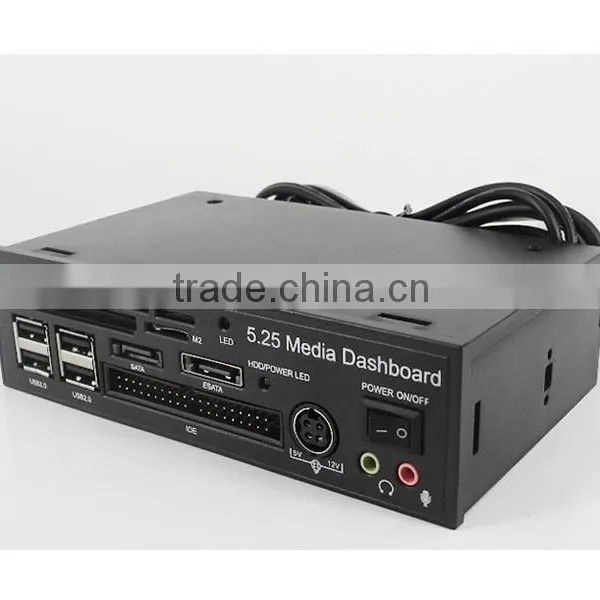 MEDIA DASHBOARD PANNELLO MULTIFUNZIONE USB COMPUTER PC LETTORE SCHEDE 5.25 photo-5