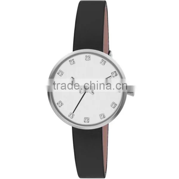 New Fashion Design Stainless Steel Case Real Leather Strap Wristwatch for Women photo-5