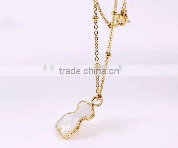China Top Wholesale Fashionable Teddy Bear Shell Gold Long Chain Necklace photo-5