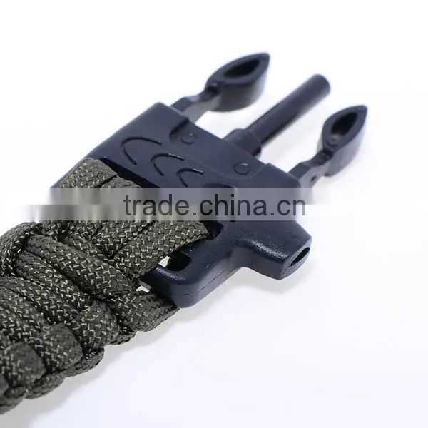 2016 New Design Handwoven Survival Paracute Bracelet With Flint and Whistle photo-3