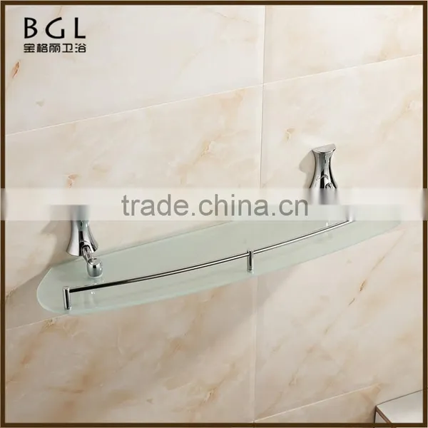 8137 Whole Sale Zinc Alloy Chrome Bathroom Accessories Glass Shelf