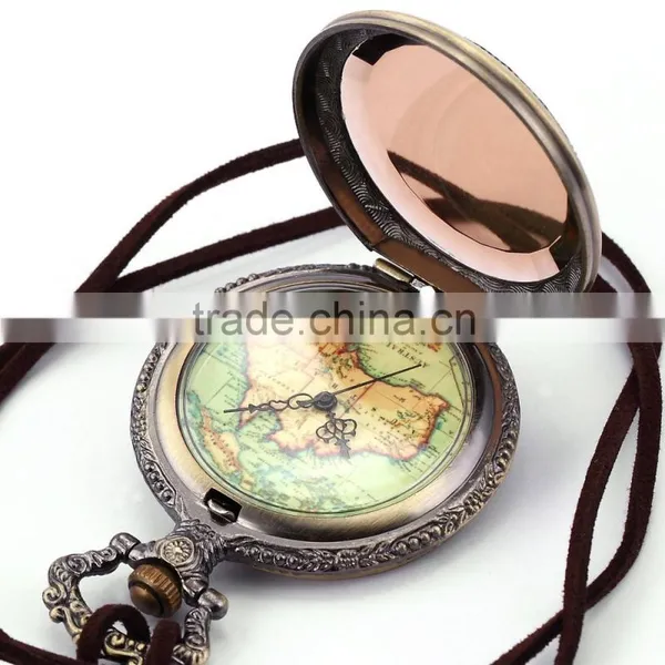 Vintage Australia Map Pendant Fob Necknace Chain Quartz Pocket Sport Watch photo-5