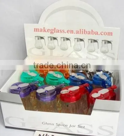colored glass cruet/glass spice bottle/glass kitchenware tools