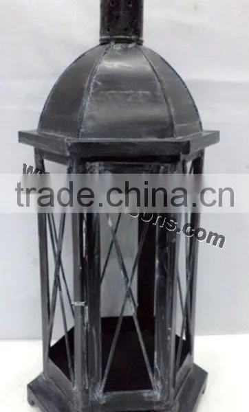 Mini Antioue Candle Holder Rose Gold Metal Lantern photo-2