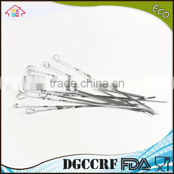 NBRSC 15 Inch 10PCS Stainless Steel BBQ UTENSIL Skewers Barbeque Kabob Needle Fork photo-5