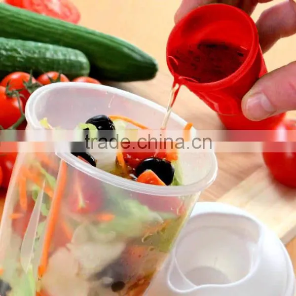 Salad Bottle Wholesale,salad Cup With Fork, Plastic Transparent Salad Shaker photo-4